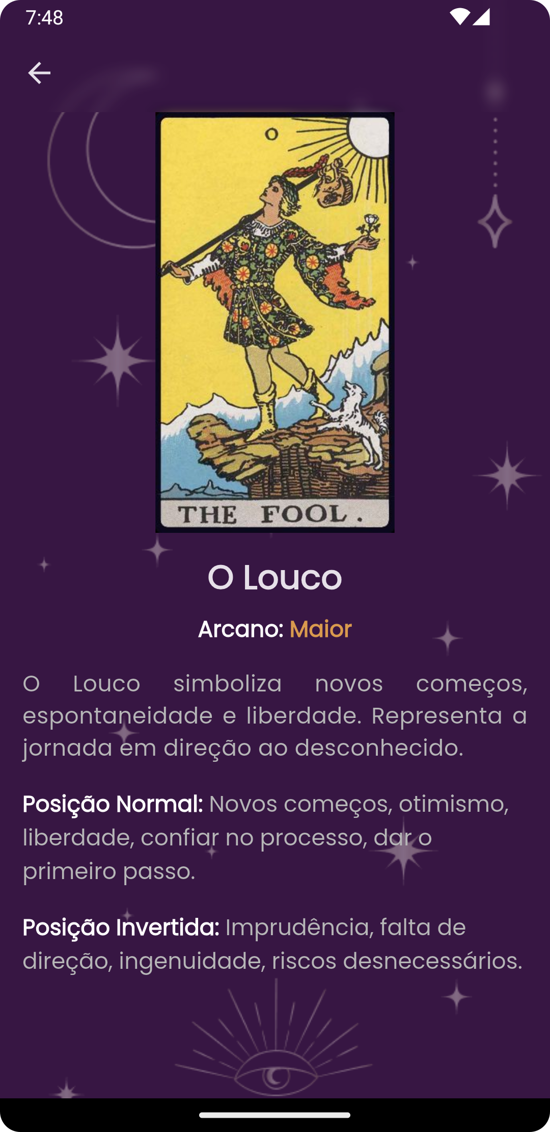 Tela da Biblioteca de cartas