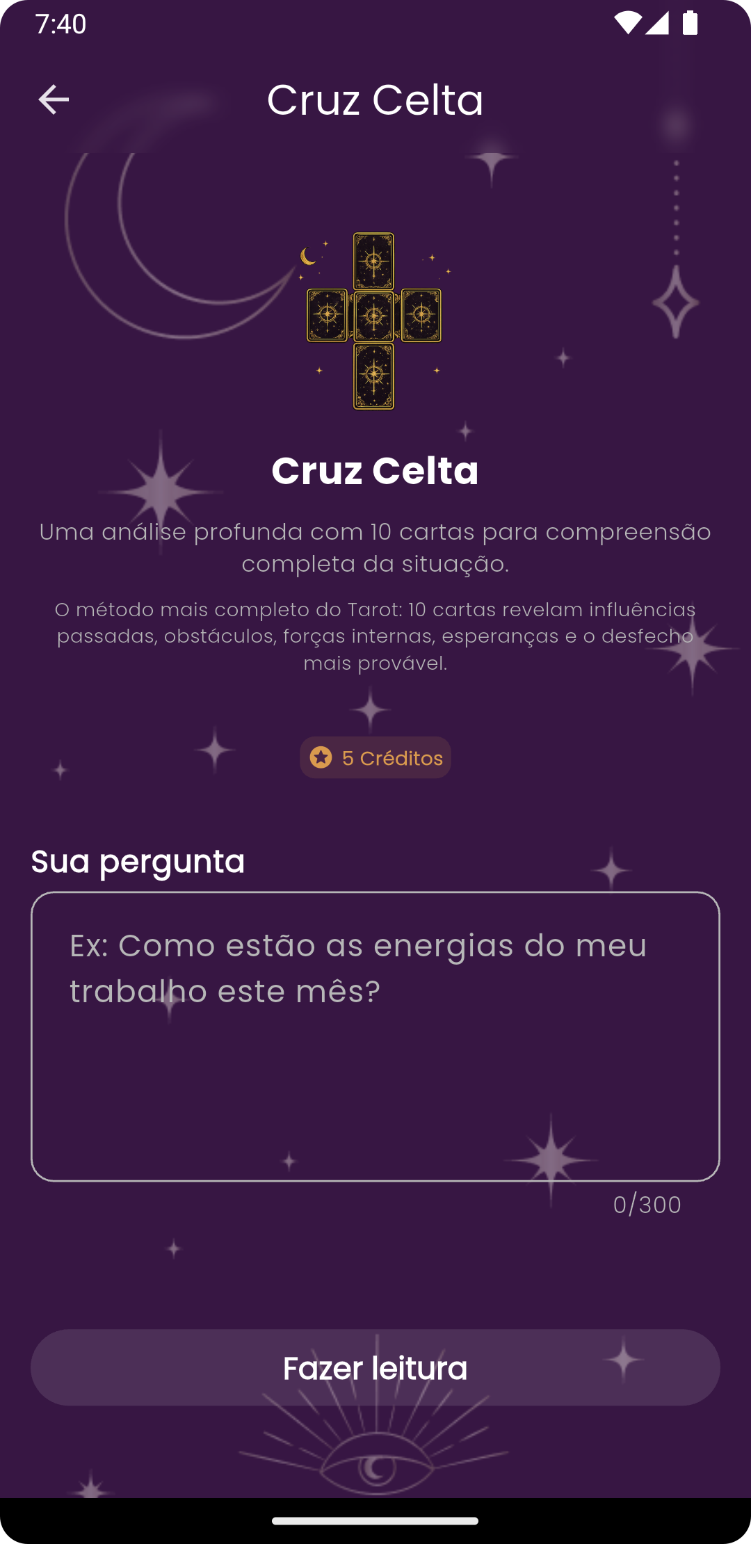Tela de leitura Cruz Celta