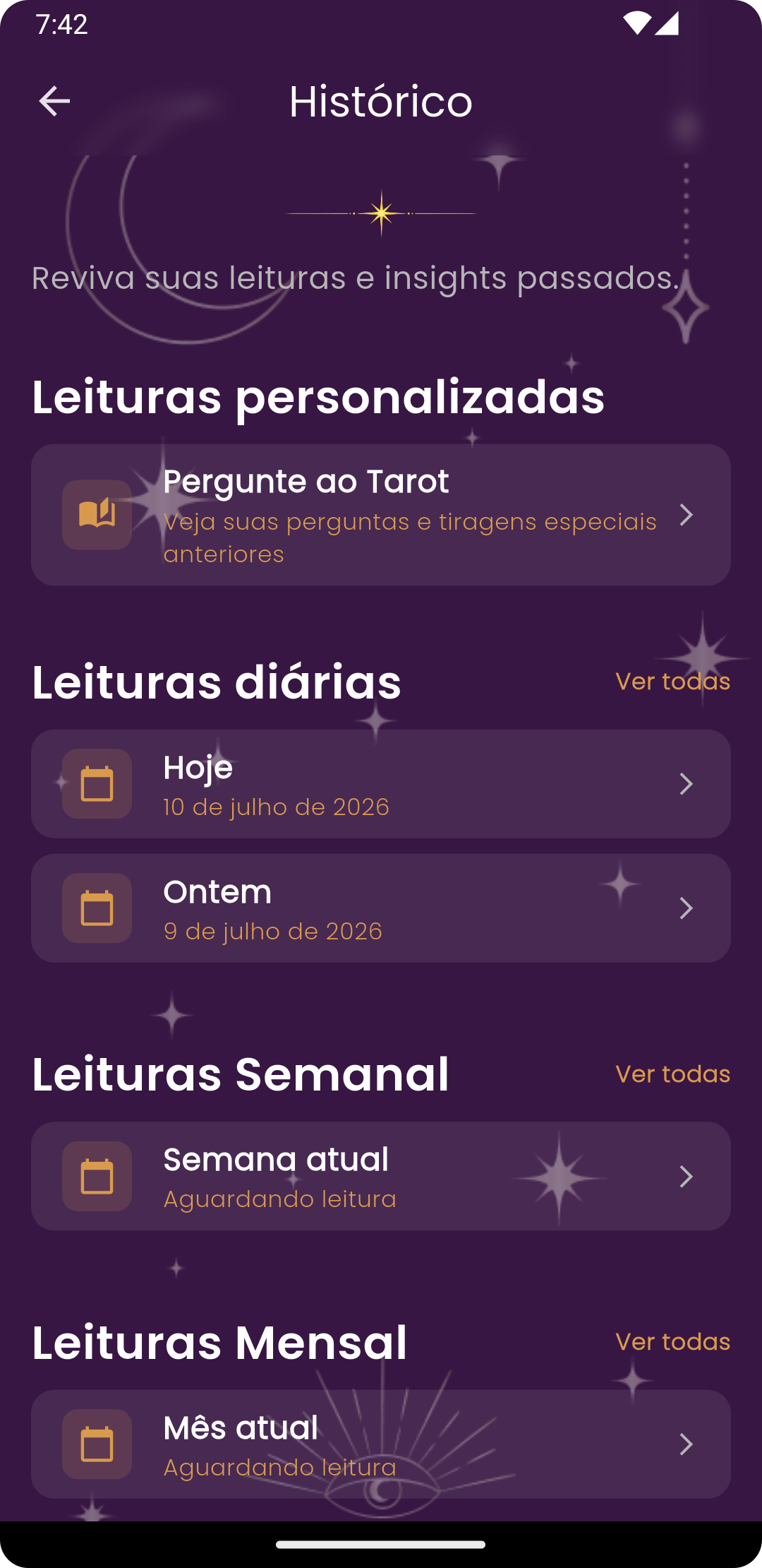 Tela de Histórico